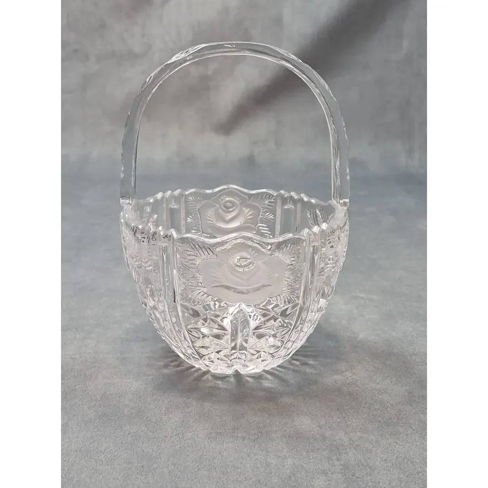 Annahutte Bleikristall Cut Crystal 24% lead Glass Basket Vintage